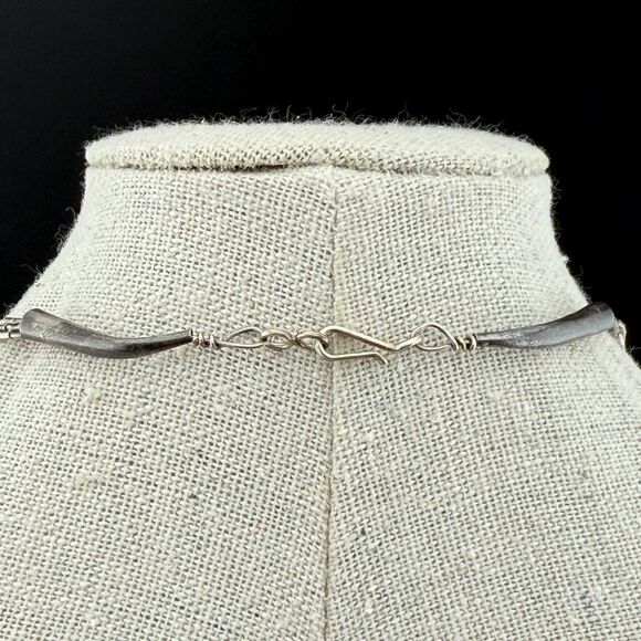 Native American Liquid Sterling Silver Purple Sugilite Blue Lapis Necklace VTG - Picture 15 of 16